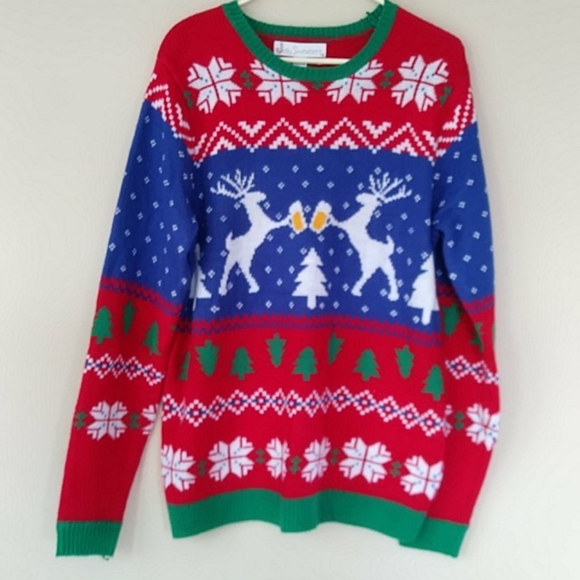 Jolly Sweaters Other - Fair Isle Jolly Sweaters Beer Mug Reindeer Sweater